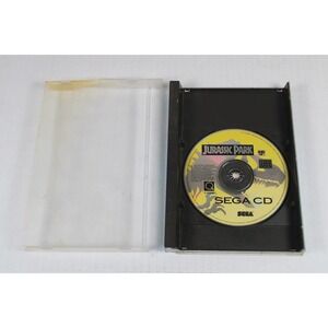 Jurassic Park (Sega CD, 1993) Back Box, cover art, and game disc only.